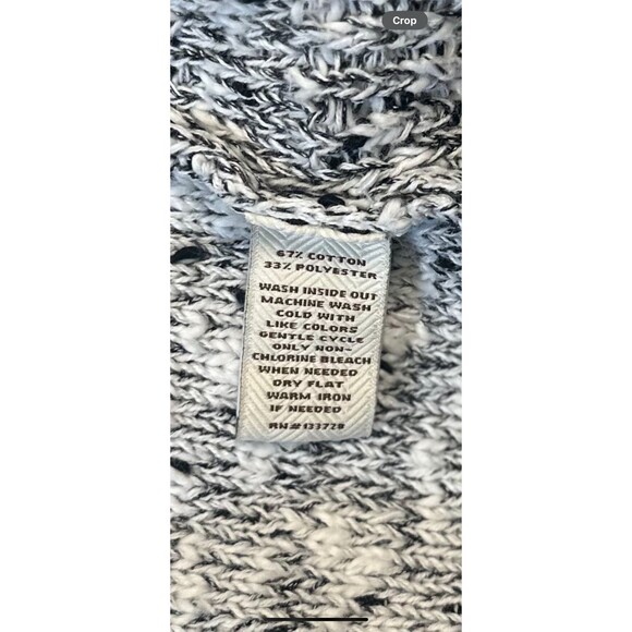 Sonoma WMNS Knit Cardigan Sweater XL Gray White Black Cozy Winter Chunky Holiday - Picture 5 of 10